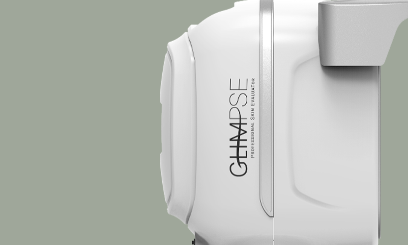 Glimpse professional skin evaluation device analyzing facial skin for customized treatments
