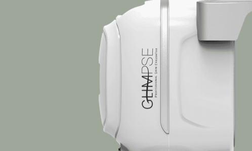 Glimpse professional skin evaluation device analyzing facial skin for customized treatments